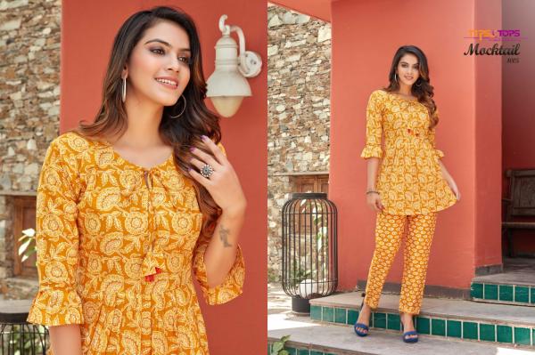 Tips & Tops Mocktail Designer Cotton Kurti With Bottom